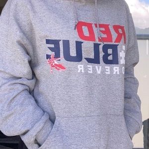 Red blue forever hoodie